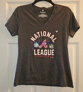 Atlanta Braves Womens ’s V-neck T-Shirt Size Small New Fanatics - Picture 1 of 1