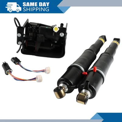 Kit de 2 amortiguadores de suspensión neumática y bomba de compresor para Cadillac Escalade Suburban Foto 1 de 4