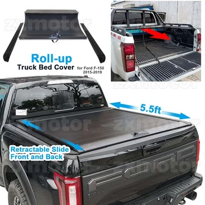 Retractable-Roll-up Hard Tonneau Cover for Ford F-150 5.5ft Bed 2005－2025 Foto 1 de 4