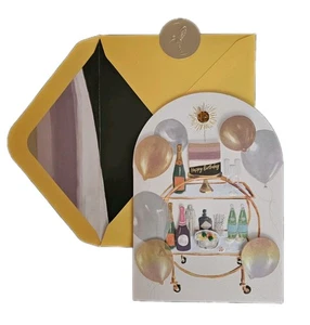 Papyrus Birthday Card Bar Cart 🍷 🎈 "Let's celebrate YOU!" - Picture 1 of 4
