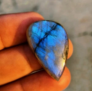 33 Cts. Rainbow Fire labradorite Pear Cabochon Loose Natural Gemstone - Picture 1 of 4