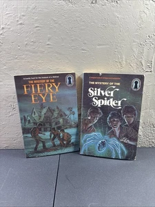 The Three Investigators #7, 8 Mystery  Of Fiery Eye & Silver Spider Keyhole PB - Picture 1 of 13