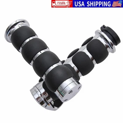 1" Motorcycle Handle bar Hand Grips w/ Throttle For Harley Honda Kawasaki Suzuki Foto 1 de 4