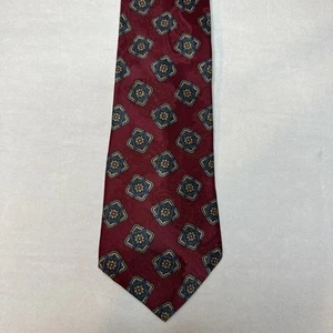 Bugatti Mens Tie Necktie-100% Italian Silk-Maroon Geometric Floral 3.5 x 58 USA - Picture 1 of 4