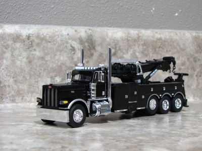 DCP 1/64 Black 389 Peterbilt Rotator Wrecker Semi Truck Farm Toy - Image 1 of 4