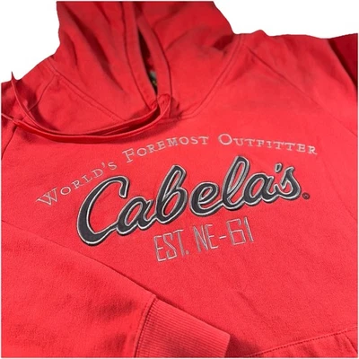 Cabela's Pullover Sudadera con Capucha Mujer XL Rojo Bordado Logo Foto 1 de 4