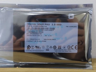 Micron 5300 PRO 960GB SSD SATA 6Gb/s Solid State Drive MTFDDAK960TDS-1AW1ZABYY - Image 1 of 3