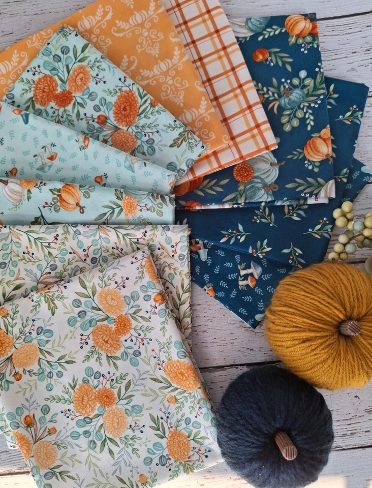 I LOVE FALL MOST Of ALL by Deb Strain Moda Fabrics Pumpkins 10 fat quarters - Image 1 of 4