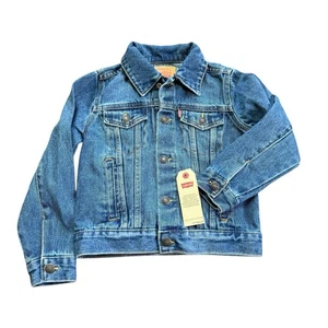Levi's Jean Jacket Kids Size 6 Blue Denim Trucker New Button - Picture 1 of 10
