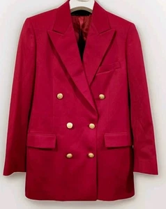 Vtg Brooks Brothers Women's Red Wool Double Breasted Gold Button Blazer! 6 USA - Picture 1 of 7