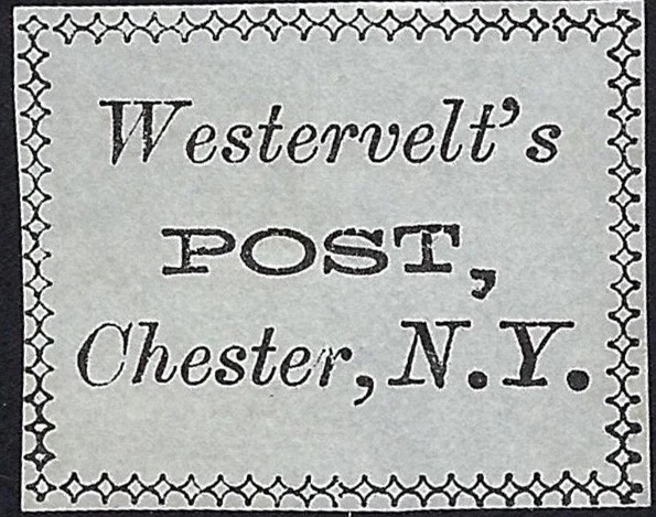 US Scott #144L2 Mint Hinged VF Local Stamp 1 Cent 1863 Westervelt's Post CV 40 - Image 1 of 1