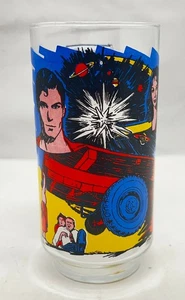 Superman Kal El 1978 Movie Drinking Glass Vintage DC Comics - Picture 1 of 11