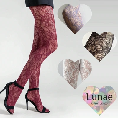 fishnet tights LACE floral 8/10/12/14 premium mesh pattern mod - Image 1 of 3