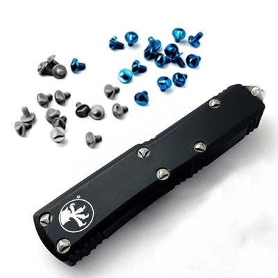 Tornillos de mango de cuchillo de aleación de titanio 6 piezas hágalo usted mismo piezas para Microtech UTX-85 Foto 1 de 4