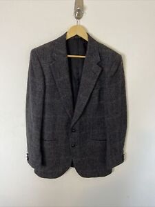 Smith & Calverley Yorkshire England Tweed Men 40L Gray Black Blazer Sports Coat