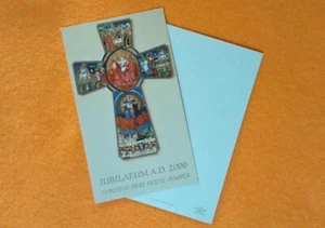 ITALY Year 2000 Catholic Holy Card Illustrated Cross New Old from Convent - Picture 1 of 1