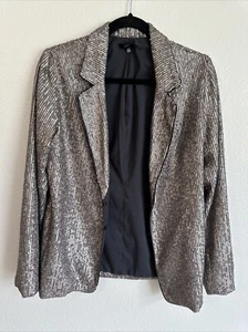 Drew Damen Pailletten Blazer Jacke Größe S Glitzer Glitzer Konzert Party Gold - Bild 1 von 8