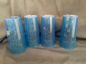 PLASTIC WATER TUMBLER SET OF 4 BLUE 16oz BY USA ARROW - Picture 1 of 3