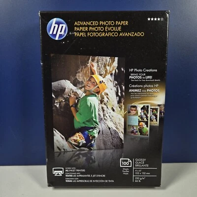 HP Advanced 100 Sheets 4”x6” Glossy Photo Paper Q6638A For All Inkjet Sealed NIB - Image 1 of 4