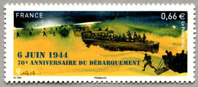 Timbre 2014 - 6 juin 1944 70ème anniversaire du débarquement - N° 4863  Neuf