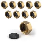 3/4" BRASS CAP x 10 WITH RUBBER SEALWASHER BSP BLANKING CAP OFF STOP ENDS BS2779