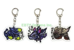 Set of 3 Monster Hunter Anime Acrylic Keychain Yian Garuga Bazelgeuse Brachydios - Foto 1 di 2