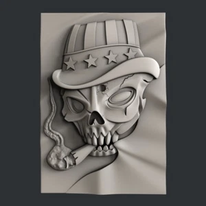 3d STL models for CNC, Artcam, Aspire, relief  skull - Picture 1 of 3