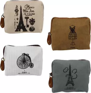4er Set Mini Damen Portemonnaie mit Reißverschluss für Münzen, Karten & Schlüsse - Bild 1 von 6