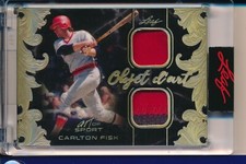 Carlton Fisk Game Used Jersey Relic Patch 2021 Leaf Art Of Sport GOLD 1/1 Prism