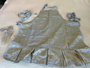 The Pampered Chef Womens Apron Grey/Yellow with Bow - Picture 1 of 5