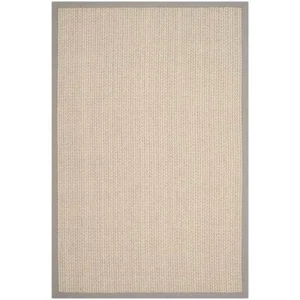 SAFAVIEH Area Rug 3'x5' Machine-Made Modern Border Natural Doormat Fiber Gray - Picture 1 of 9
