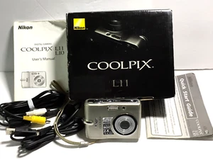Nikon COOLPIX L11 Digital Camera 6.0 MP Silver-As Is-Tested Power, Pic/Flash,Vid - Picture 1 of 18