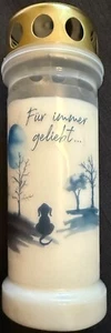 6 Grabkerzen Grablicht mit Deckel Für immer geliebt 70h - Bild 1 von 1