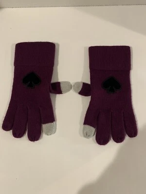 Kate Spade New York Tech Friendly Guantes Tejidos Púrpura con Pala Negra $48 Nuevos Foto 1 de 4
