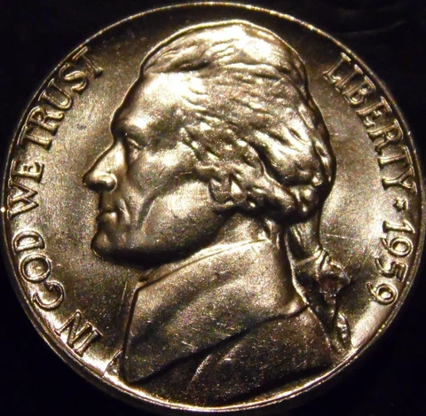 1959-D Jefferson Nickel Choice/Gem BU Full Steps Uncirculated Cover