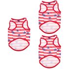  3 Pack Cool Pet Shirts Striped Vest American Clothes for Pets Girl Cat