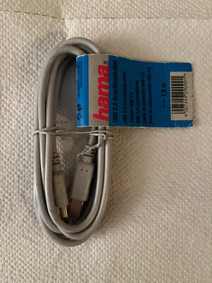 Hama 1,8m USB-Kabel 2.0 Anschlusskabel USB-A auf USB-B-Stecker Drucker Hub PC .. - Bild 1 von 4