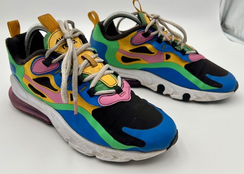 Scarpe Nike Air Max 270 React GS Gumball sneakers CU4668 001 giovani bambini taglia 7 anni