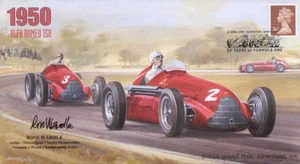 Silverstone F1 1950 cubierta Alfa Romeo 158 cubierta firmada artista WARDLE - Imagen 1 de 1