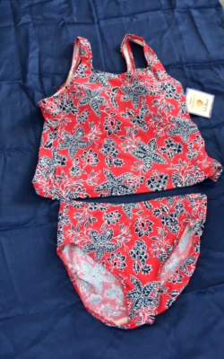 L L Bean 2 Piece Top Swim Bottom Swimsuit 12 Regular NWT Minimizing Hips & Waist - Image 1 of 4