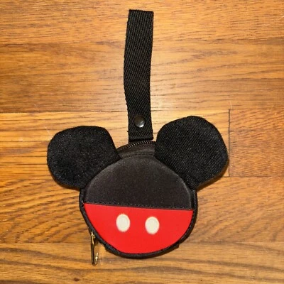 Disney Bebé Mickey Mouse Chupete Bolsa de Transporte Estuche de Viaje Correa Negro Rojo Usado en Excelente Condición Foto 1 de 4
