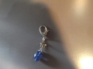 Old Collectible Key Chain 2"in Glass Blue Pineapple Shape w/Charm - Picture 1 of 5