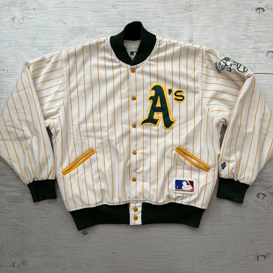 Chaqueta aislante a rayas vintage Felco años 80 MLB Oakland Athletics talla XL Foto 1 de 4