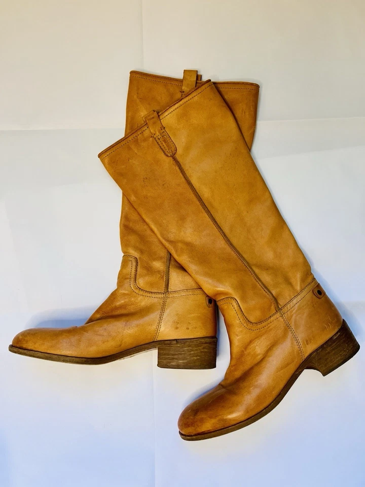 Botas de Equitação Sundance Itália Joelho Alto Couro Marrom Tamanho 39 Tamanho 8.5 - Imagem 1 de 4