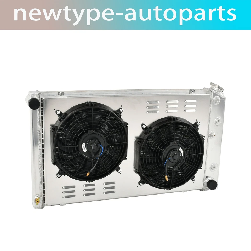 Radiador de 3 filas + ventilador de cubierta para Chevy/GMC C10 C20 C30 K10 1968-87 28" con El Camino Foto 1 de 4