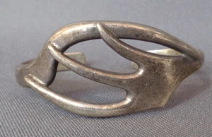 Vintage Taxco Mexico Sterling Silver Cuff Bracelet Forked Abstract Brutal Punk - Picture 1 of 11