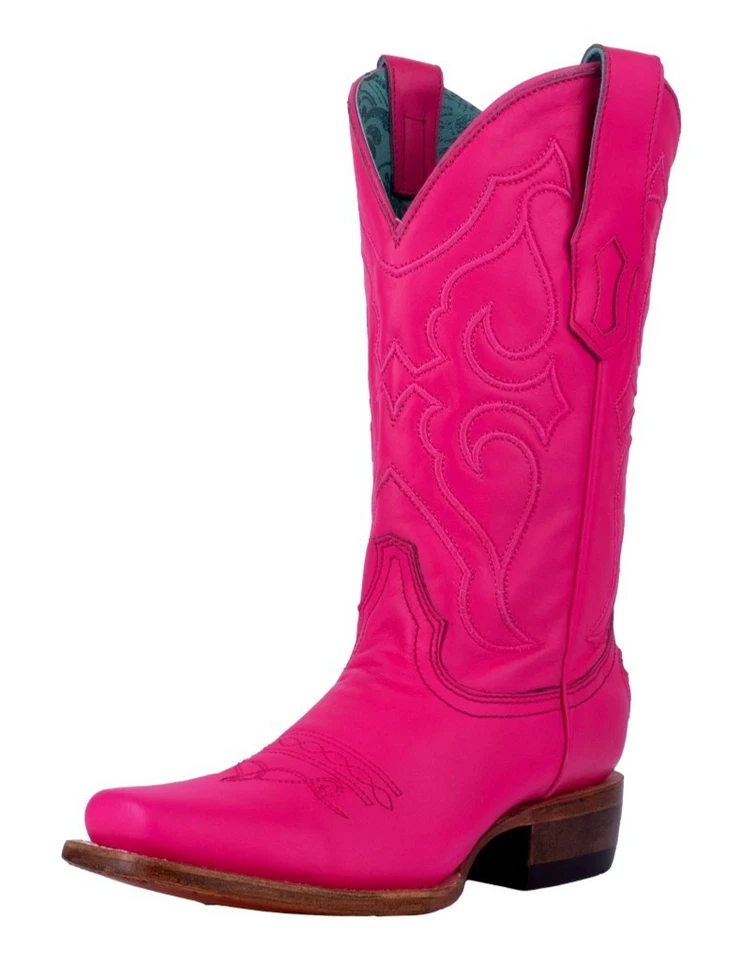 Corral Western Boots Womens Embroidery Square Toe Fuchsia Z5182 - Image 1 of 1