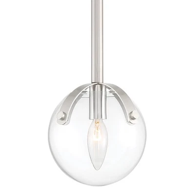 Designers Fountain 93830 Satin Platinum Spyglass Single Light 7"W Mini Pendant - Image 1 of 4