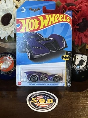 Hot Wheels Batman Arkham Asylum Batmobile Purple Diecast Car Sealed NM Condition - Image 1 of 4