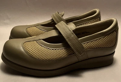 Drew Desiree Womens 8WW Tan Leather & Mesh T-Strap Orthopedic Mary Jane Shoes - Image 1 of 4